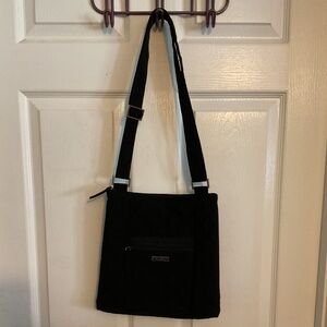 Vintage Vera Bradley Solid Black Quilted Crossbody Bag